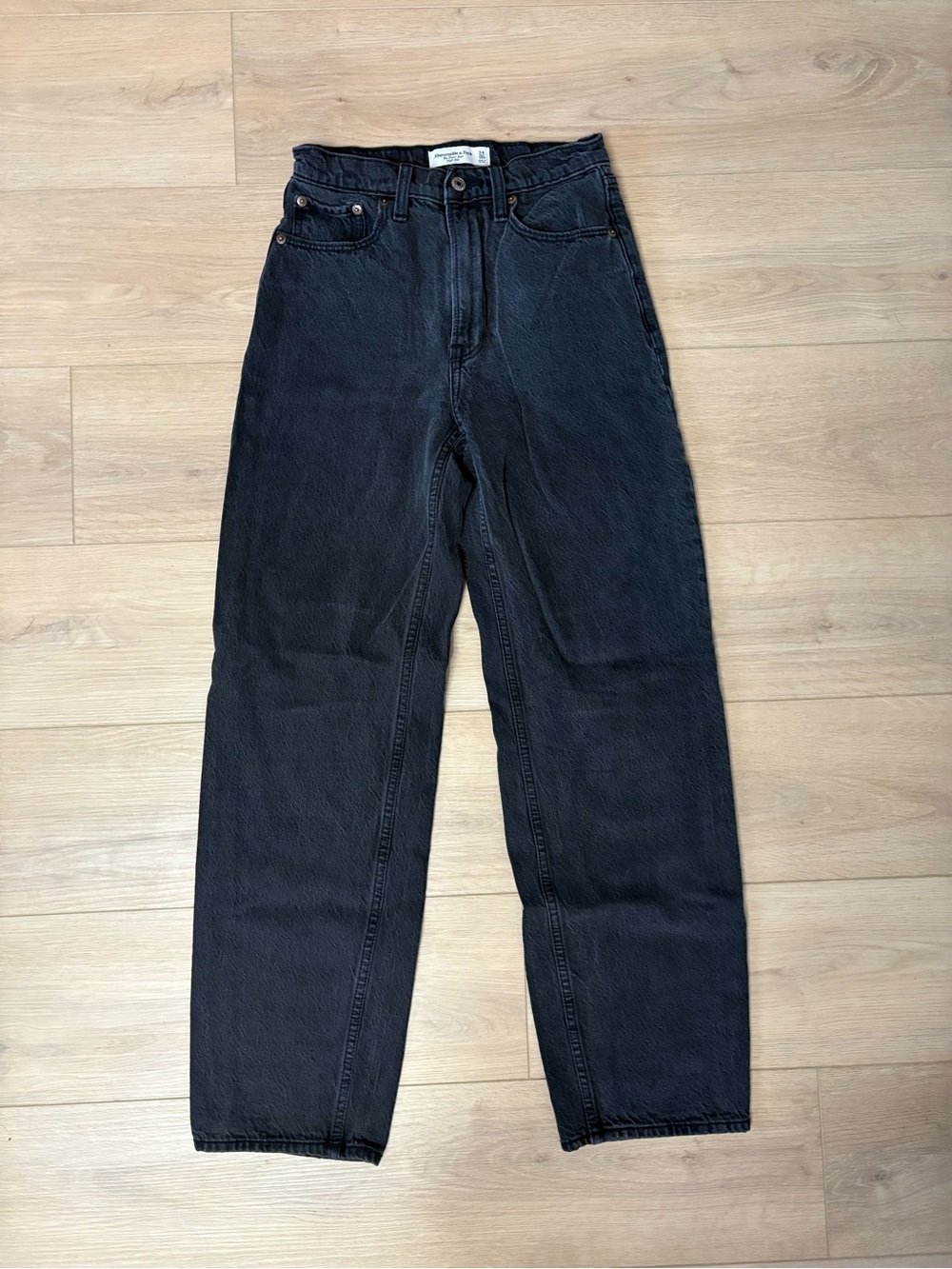 Abercrombie & Fitch Charcoal black High-Rise Tapered Jeans